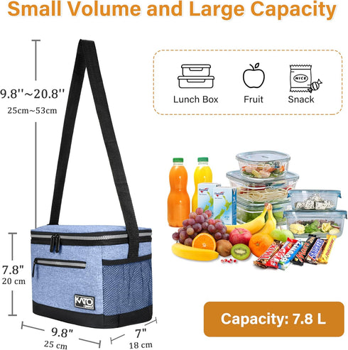 Tirrinia Insulated Lunch Box for Men/Women, Leakproof Lunch Bag for School Work, Large Tote for Kids and Adults, Light