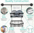 Black Shower Caddy Hanging, Rust-Proof 304 Stainless Steel with Rotatable Hooks for Bathroom Essentials