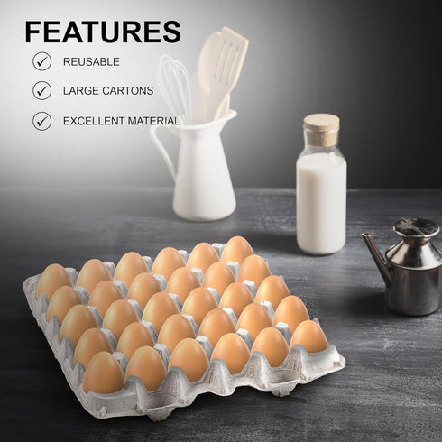 30 (Pack 15) MT Products Pulp Fiber Egg Flat Cartons Holds Eggs - Egg Crate for Chicken Farm of - Made in the USA