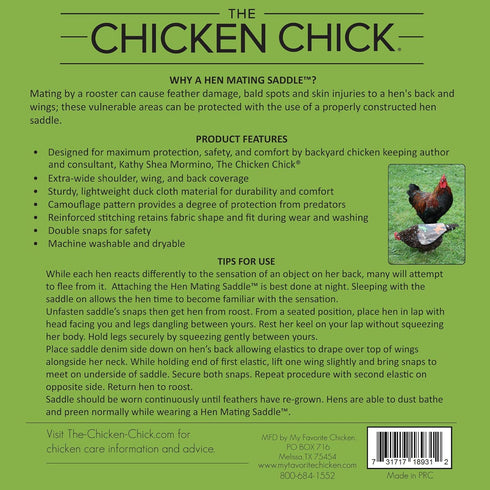 The Chicken Chick Standard Hen Mating Saddle by