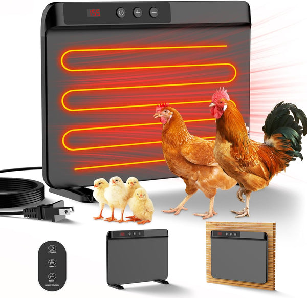 TIMEBAL 2025 Smart Chicken Coop Heater with Adjustable Temperature Remote Control, 200