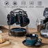 SIDUCAL Espresso Cups Set of 4, 8oz Porcelain Coffee Cups with Saucers, Microwave/Dishwasher Safe