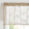 Topick Beige Sheer Leaf Curtain Kitchen Valance for Windows, Leaf Embroidered Voile Small Curtain 16 Inch