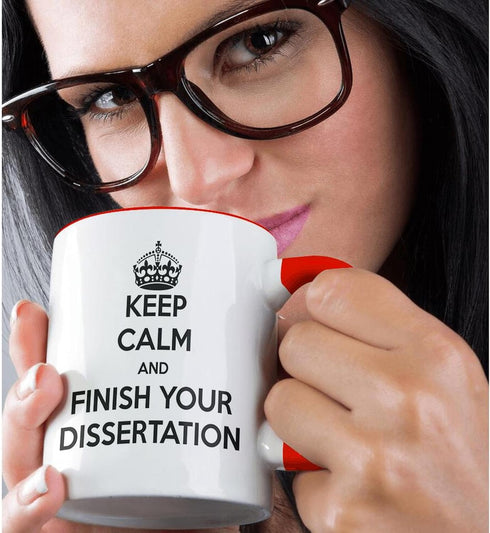 3dRose Keep Calm and Finish Your Dissertation Two Tone Mug, 1 Count (Pack of 1)