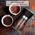 Manual Refillable Pepper Grinder - 6 Oz Glass Grinders for Pepper, Salt & Spices, Adjustable Rotor with 5 Settings