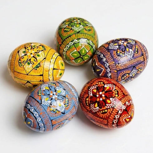 5 2,5 SHSH trade group Lot Easter Eggs Decor Pysanky Eggs Hand Painted Wooden Ukrainian Easter Eggs Pysanka - Decorated