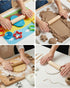 8-Inch (6-Pack) Premium Kids Mini Rolling Pins Splinter-Free, Non-Stick Hardwood for Baking, Sensory Crafts, Play-Doh