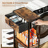 3-Tier Lewondr Bathroom Organizer and Storage Cart with Drawer, Narrow Rolling Utility Cart with Wood Top and Wheels