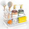 Cisily White Sink Caddy, Kitchen Sink Organizer with Removable Drip Tray, 304 Stainless Steel Dish Soap Holder