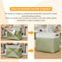 DULLEMELO Large Storage Basket, 17"x12"x15", Fabric Organizer for Clothes, Books, Toys (White & Green)