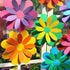 10 inch Giant 3D Rainbow Paper Flower, Pack of 7 with Stickers for Flower Wall Stickers Room Decor