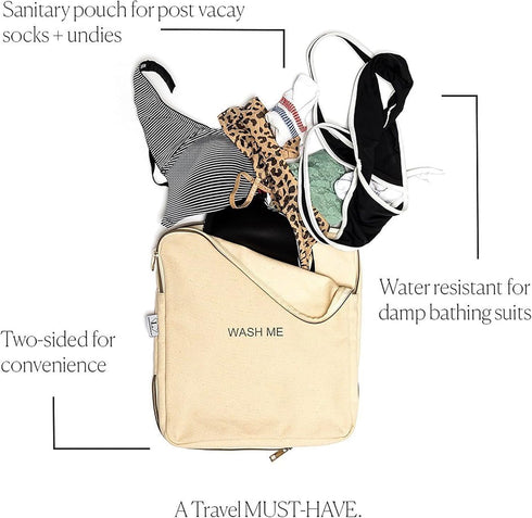 Two-Sided Travel Laundry Bag/Packing Cube for Travel - NATURAL