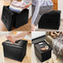 17" 13" 13" AmasSmile Storage Ottoman Folding Foot Rest Stool, Leather Footstool Bench, Short Ottoman Stool, Storage