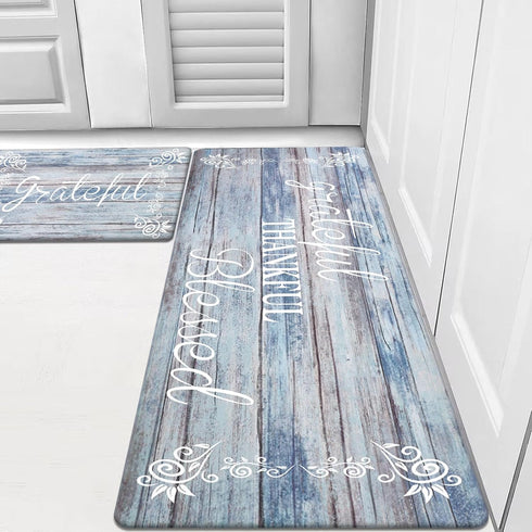 HEBE Anti Fatigue Kitchen Mat Set of 2, Non Slip Cushioned Waterproof Kitchen Mats for Floor, Comfort Standing Desk Mat