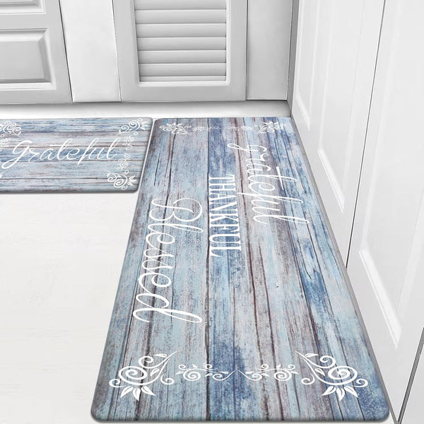 HEBE Anti Fatigue Kitchen Mat Set of 2, Non Slip Cushioned Waterproof Kitchen Mats for Floor, Comfort Standing Desk Mat