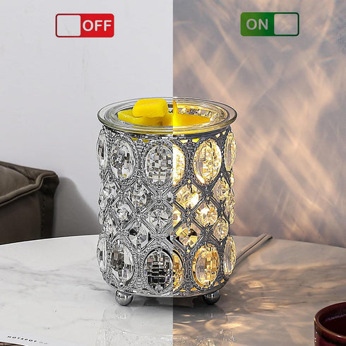 Wrought Iron Crystal Wax Warmer, Electric Oil Burner for Wax Melt Gifts & Decor, Home, Office, SPA
