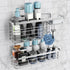 Adhesive Shower Caddy 2 Pack, No Drilling Stainless Steel Bathroom Organizer Shelf for Shampoo Holder, Silver