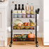 5 360 41 Inch 3-Layers) Fruit Vegetable Basket Storage Cart Tier Stackable Metal Mesh Basket with Degree Wheels High