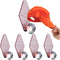 4 Pack Diamond Shaped Crystal Glass Wall Hooks, Rose Gold Jewelry Organizer for Hats, Necklaces, and Clothes