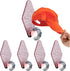 4 Pack Diamond Shaped Crystal Glass Wall Hooks, Rose Gold Jewelry Organizer for Hats, Necklaces, and Clothes