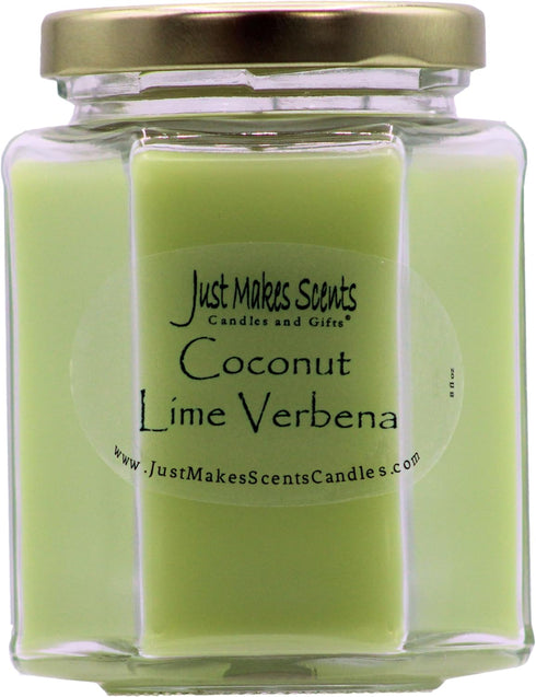 Coconut Lime Verbena Scented Blended Soy Candle | Hand Poured in The USA | Soft Floral Spring Fragrance
