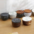 Salt Box with Spoon, Black Marble Base and Natural Acacia Top, Decorative Spice Cellar