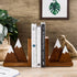 Waratah Designs Mountain Bookends - Wooden Non Slip Decorative Bookends for Heavy Books - Rustic Office Decor