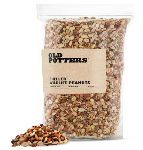 Old Potters Wildlife Shelled Peanuts, 10 lbs for Birds, Squirrels, and Wildlife. USA Grown