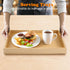 YACEYACE 13.7"x8.6"x2" Serving Tray for Ottoman, Small Bamboo Serving Tray with Handles, Trays for Ottoman, Coffe