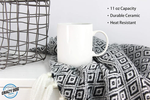 Crazy Dog T-Shirts Funny Wake and Bake Mug – White Ceramic Coffee Cup with Pot Leaf Design – Stoner Gift for Marijuana