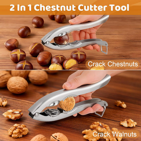 2 1 304 2 2 Upgraded In Chestnut Cutter Tool and Nut Cracker for All Nuts Stainless Steel Walnut Cracker Chestnut