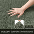 LOCHAS Luxury Shaggy Bathroom Rug 24 x 36 Inch, Washable Non Slip Bath Mat, Soft Plush Chenille Sage Green