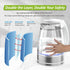 1500W, 1.7L, NISVITU Glass & Stainless Steel Cordless Electric kettle for boiling water, Hot water boiler Electric Tea