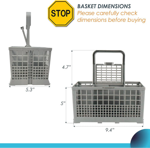 Dishwasher Cutlery Basket fits Most Brands (9.5 x 5.4 x 4.8 inches)- Utensil Organizer Caddy Fits Most Dishwashers (LP54) by CarterTM