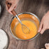Whisk for Cooking, Stainless Steel Wire Wooden Handle Kitchen Hand Whisk for Blending, Beating, Stirring