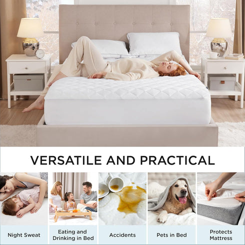 Bedsure Queen Mattress Protector Waterproof, Quilted Mattress Pad with Deep Pocket up to 22 Inches, Soft Breathable