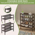 ROMGUAR CRAFT 3 Closet 27"x11"x20" Tier Bamboo Shoe Rack for Free Standing Wood Shoe Shelf for Entryway Small Space