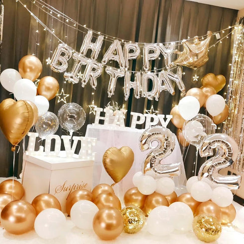 Gold Confetti Balloons - 25 Pcs Thickened 12 Inch Clear Latex Balloons with Confetti for Party Decorations