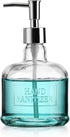 Elegant Home 18 Oz 7" Clear Embossed Glass Hand Sanitizer Dispenser Holder Bottle - Refillable Acrylic Pump for Soap,
