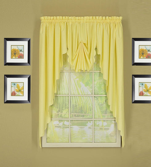 Today's Curtain Buttercup Orleans Scallop Curtain, 63" Swagger Pair, 80" W x 63" L