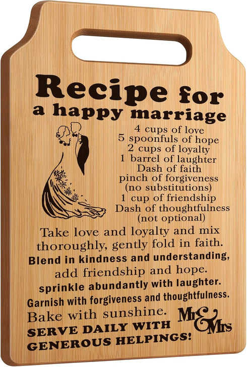 Wedding Gift for Couple 2024: Kitchen Cutting Board for Newlyweds, Bridal Shower, and Engagement Gifts