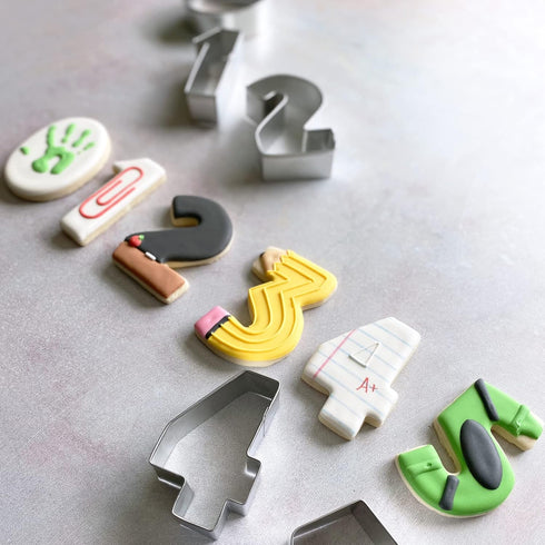 R&M 1-9 Number Cookie Cutters with Cut-Outs, 2.5” 9-Piece Gift Set - Baking Tools