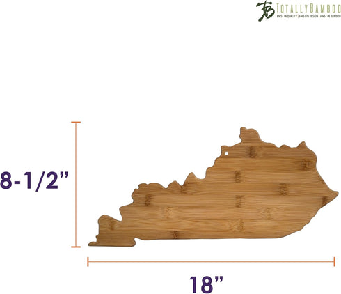 Totally Bamboo Kentucky State Shaped Cutting Board, Natural Bamboo