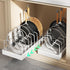 Pull Out Pots and Pans Organizer Under Cabinet, Sliding Lid Holder and Pan Rack, 8 Adjustable Dividers, 2 Pack White