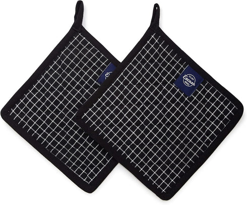 Encasa Homes 8 inches Oven Microwave Potholders (2 pc Set) - Heat Resistant for Kitchen Cooking & Baking