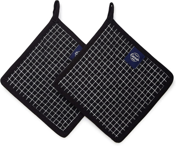 Encasa Homes 8 inches Oven Microwave Potholders (2 pc Set) - Heat Resistant for Kitchen Cooking & Baking