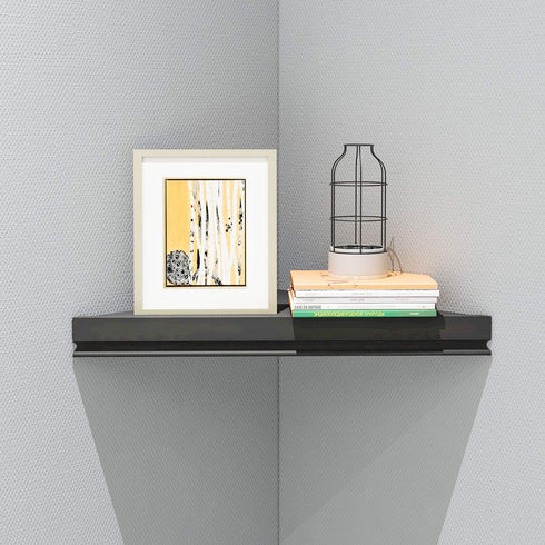 evron 1 Pack) Wall Mount Corner Shelf,Easy to Install Metal Front Floating Corner Shelves with Self-Adhesive Tapes