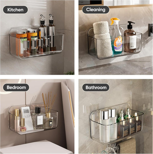 Plaitaoai Caddy,6 Pack Acrylic Shower Acrylic Rustproof Shower Organizer with Large Capacity,No Drilling Shelves