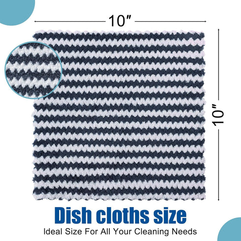 Homaxy 12 Pack Ultra Soft Kitchen Dish Cloths - Absorbent Reusable Fast Drying Microfiber Cleaning Cloth, Dark Grey