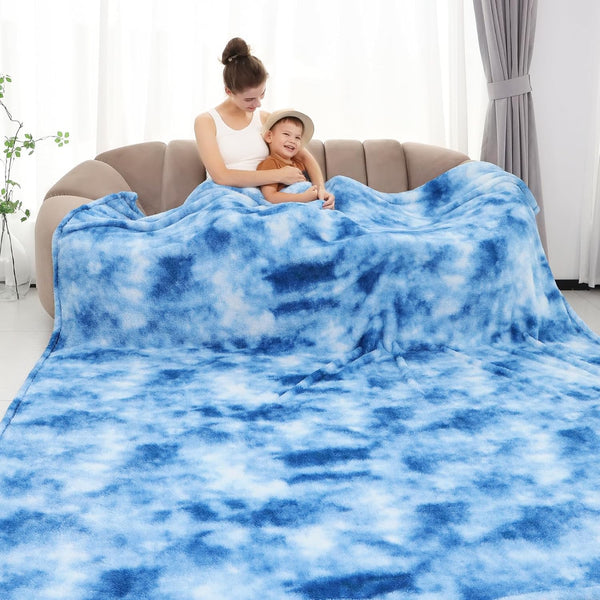 Fleece Throw Blanket Cozy Soft Lightweight Throw Blankets Warm Plush Blue Fall